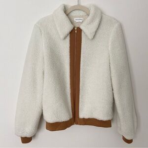 Lovers and Friends Simone Jacket Faux Sherpa Teddy Coat Cream size Small